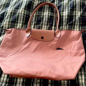 Large Longchamp La Pliage Tote in a Blush Pink EUC